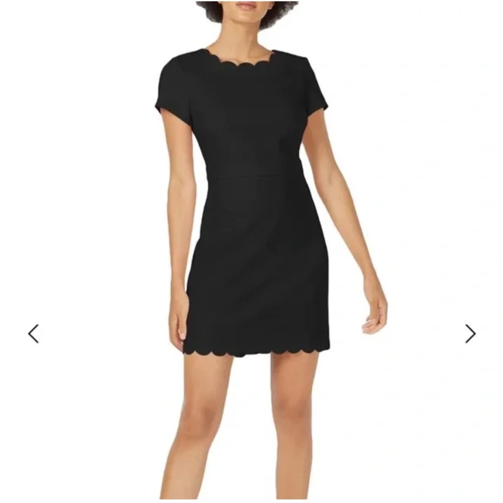Black short sleeve scallop dress, Maison Jules, Medium